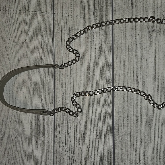 Rebecca Minkoff Leather Crossbody Envelope Chain Strap Clutch Bag Gray/Silver - Picture 10 of 14